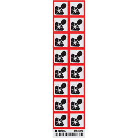 Paper GHS Health Danger Labels, 1" x 1", White/Black/Red, 16/Pack