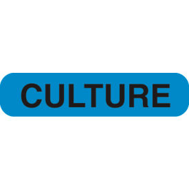 Microbiology Labels, "CULTURE", Sky Blue, 1-5/8" x 3/8", 1000/Pack