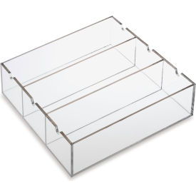 Acrylic Tube Rack Holder, 13"W x 2-3/4"H, 3-Place, Clear