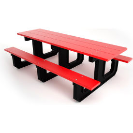 Park Place 8' Recycled Plastic Picnic Table, Red