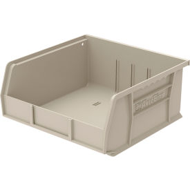 Plastic Storage Bin, 10-7/8"L x 11"W x 5"H, Stone