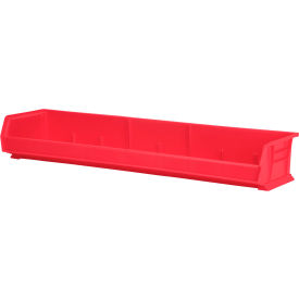 Plastic Storage Bin, 8-5/8"L x 33"W x 5"H, Red