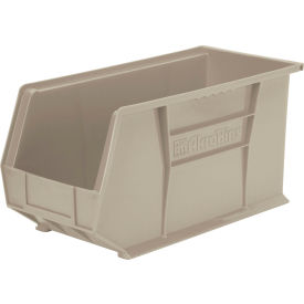 Plastic Storage Bin, 18"L x 8-1/8"W x 9"H, Stone