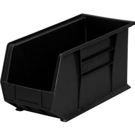 Plastic Storage Bin, 18"L x 8-1/8"W x 9"H, Black