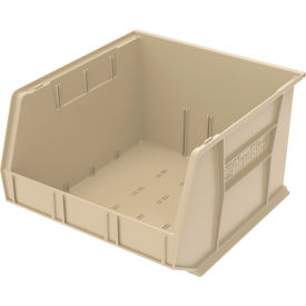 Plastic Storage Bin, 18"L x 16-1/2"W x 11"H, Stone
