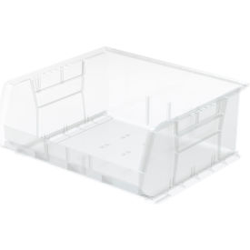 Plastic Storage Bin, 14-3/4"L x 16-1/2"W x 7"H, Clear