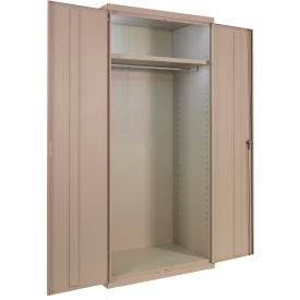 Commercial Wardrobe Cabinet, 36"W x 24"D x 72"H, 20 Gauge, Putty