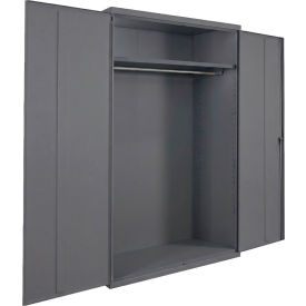 Commercial Wardrobe Cabinet, 48"W x 18"D x 78"H, 20 Gauge, Charcoal