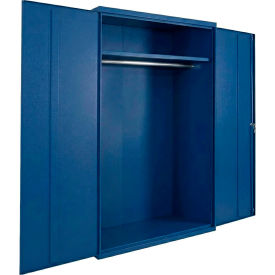 Commercial Wardrobe Cabinet, 48"W x 24"D x 78"H, 20 Gauge, Blue