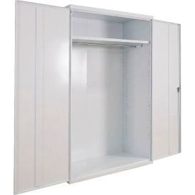 Commercial Wardrobe Cabinet, 48"W x 24"D x 72"H, 20 Gauge, White