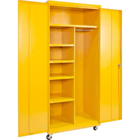 Commercial Mobile Combination Cabinet, 36"W x 24"D x 78"H, 20 Gauge, Yellow