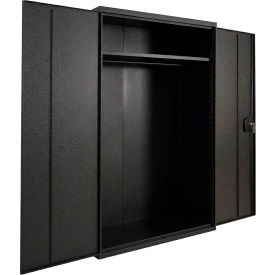 Commercial Wardrobe Cabinet, 48"W x 18"D x 72"H, 20 Gauge, Black