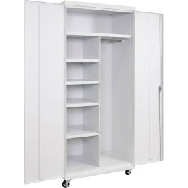 Commercial Mobile Combination Cabinet, 36"W x 24"D x 66"H, 20 Gauge, White