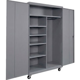 Commercial Mobile Combination Cabinet, 48"W x 24"D x 72"H, 20 Gauge, Charcoal