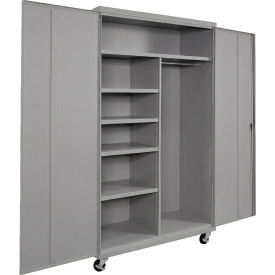 Commercial Mobile Combination Cabinet, 48"W x 24"D x 72"H, 20 Gauge, Gray
