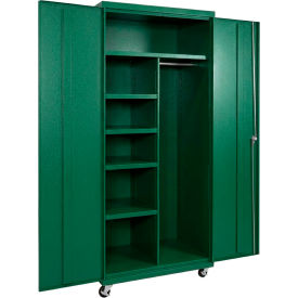 Commercial Mobile Combination Cabinet, 36"W x 24"D x 72"H, 20 Gauge, Green