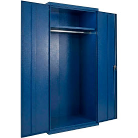 Commercial Wardrobe Cabinet, 36"W x 18"D x 72"H, 20 Gauge, Blue