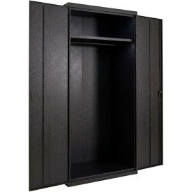 Commercial Wardrobe Cabinet, 36"W x 18"D x 66"H, 20 Gauge, Black