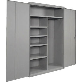 Commercial Combination Cabinet, 48"W x 18"D x 78"H, 20 Gauge, Gray
