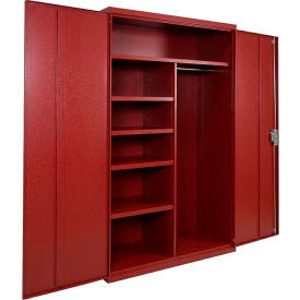 Commercial Combination Cabinet, 48"W x 24"D x 66"H, 20 Gauge, Red