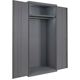 Commercial Wardrobe Cabinet, 36"W x 24"D x 66"H, 20 Gauge, Charcoal