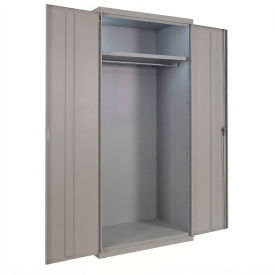 Commercial Wardrobe Cabinet, 36"W x 24"D x 66"H, 20 Gauge, Gray