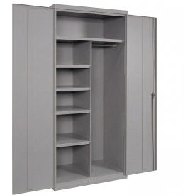 Commercial Combination Cabinet, 36"W x 24"D x 78"H, 20 Gauge, Gray