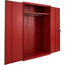 Commercial Wardrobe Cabinet, 48"W x 18"D x 66"H, 20 Gauge, Red