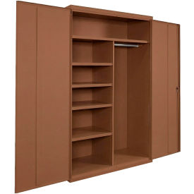 Commercial Combination Cabinet, 48"W x 18"D x 78"H, 20 Gauge, Walnut