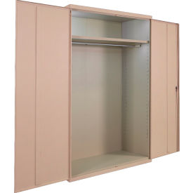 Commercial Wardrobe Cabinet, 48"W x 24"D x 78"H, 20 Gauge, Putty