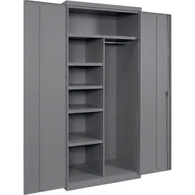 Commercial Combination Cabinet, 36"W x 18"D x 78"H, 20 Gauge, Charcoal