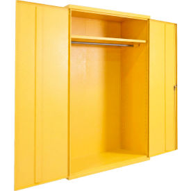 Commercial Wardrobe Cabinet, 48"W x 18"D x 78"H, 20 Gauge, Yellow