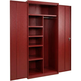 Commercial Combination Cabinet, 36"W x 24"D x 78"H, 20 Gauge, Red