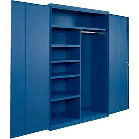 Commercial Combination Cabinet, 48"W x 24"D x 66"H, 20 Gauge, Blue