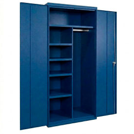 Commercial Combination Cabinet, 36"W x 24"D x 72"H, 20 Gauge, Blue