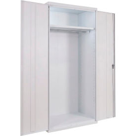 Commercial Wardrobe Cabinet, 36"W x 18"D x 78"H, 20 Gauge, White