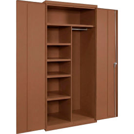 Commercial Combination Cabinet, 36"W x 24"D x 72"H, 20 Gauge, Walnut