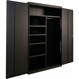 Commercial Combination Cabinet, 48"W x 18"D x 78"H, 20 Gauge, Black