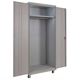 Commercial Mobile Wardrobe Cabinet, 36"W x 24"D x 72"H, Gray