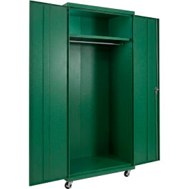 Commercial Mobile Wardrobe Cabinet, 36"W x 24"D x 72"H, Green