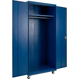 Commercial Mobile Wardrobe Cabinet, 36"W x 24"D x 66"H, Blue
