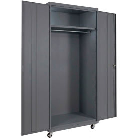 Commercial Mobile Wardrobe Cabinet, 36"W x 24"D x 66"H, Charcoal