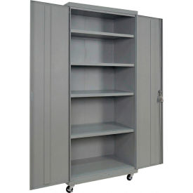 Commercial Mobile Storage Cabinet, 20 Gauge, 36"W x 24"D x 66"H, Gray