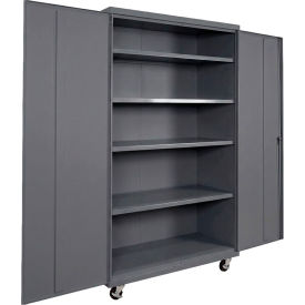 Commercial Mobile Storage Cabinet, 20 Gauge, 48"W x 24"D x 66"H, Charcoal