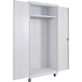 Commercial Mobile Wardrobe Cabinet, 36"W x 24"D x 72"H, White
