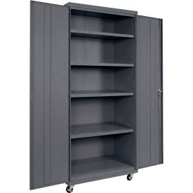 Commercial Mobile Storage Cabinet, 20 Gauge, 36"W x 24"D x 78"H, Charcoal