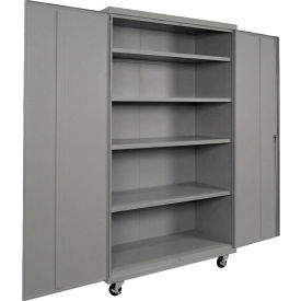 Commercial Mobile Storage Cabinet, 20 Gauge, 48"W x 24"D x 72"H, Gray