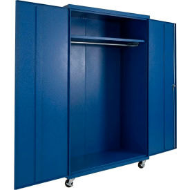 Commercial Mobile Wardrobe Cabinet, 48"W x 24"D x 66"H, Blue