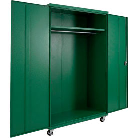 Commercial Mobile Wardrobe Cabinet, 48"W x 24"D x 78"H, Green