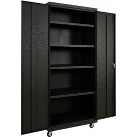 Commercial Mobile Storage Cabinet, 20 Gauge, 36"W x 24"D x 72"H, Black